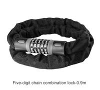 Vilgftyiet 5-Digit Combination Bicycle Lock with Heavy-Duty Alloy Steel Chain - Anti-Theft Security for Road, Mountain & E-Bikes - 772g, Black black0.9m