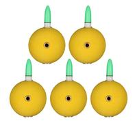 Vilgftyiet 5-Pack Luminous Fishing Floats with LED Light for Night Fishing - EVA Noctilucent Bobbers, 46×28 mm, Red/Green Glow, 3 mm Hole, 4 g Each YellowGreen light