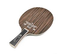 Vilgftyiet 5-Ply Ebony Table Tennis Blade - Professional for Ping Pong Racket Bottom Plate with Long Handle (6.2mm Thick, 70g) - Black/Yellow Dalbergia Wood Paddle for Offensive Play(Ebony)