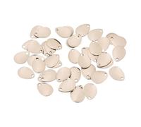 Vilgftyiet 50pcs Smooth Sequins Fishing Attractor Spinner Metal Spoon VIB Lure Blades for Tackle Craft, Gold & Silver Iron Pieces 15-17mm 0.4-0.6g