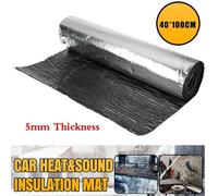 Vilgftyiet 5mm Engine Firewall Heat Mat & Sound Deadener for Car Hood - Thermal Insulation, Noise Reduction, Fire-Resistant Aluminum Foil Vapor Barrier, Silver