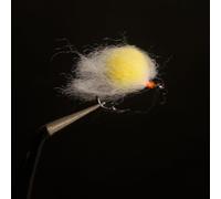 Vilgftyiet 5pcs Luya Milk Egg Fly Fishing Lure, Floating Nymph Wet Fly for Trout and Perch, 13.6x6.8mm 0.14g, Compatible with Salmon Roe Bait, White Gauze Design, Carbon Steel Hook