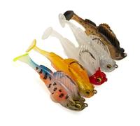 Vilgftyiet 5pcs Simulated Jump Fish Crankbait Lure for Catfish & Blackfish - Soft ABS + Silicone Body with High-Carbon Steel Hooks, 5.5 x 2 cm, Bottom-Finding Design Compatible with Luya Bait Systems