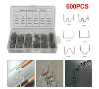 Vilgftyiet 600-Piece Stainless Steel Plastic Welding Staples Kit for Car Bumper & for Fender Repair - 0.6mm/0.8mm Wave, Flat & V-Type Hot Staples, 304 Grade, Organised Storage Box
