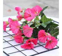 Vilgftyiet 7 Branches Of Fake Morning Glory Simulation Petunia Wedding Home Decor Artificial Flowers,Variou Colors(Rose Red)
