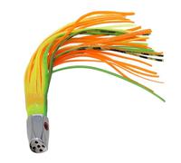 Vilgftyiet 8inch Trolling Lure with Copper Jig Head and 3D Eyes, Multi-Bright Silicone Skirt Bait for Deep Sea Boat Fishing, 20.5cm 76g