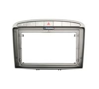 Vilgftyiet 9-Inch Car 2 Din Double Radio Player Panel Frame for Peugeot 308 408 2008-2016, Matte Black (Silver Grey)