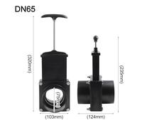 Vilgftyiet ABS Plastic RV Sewer Valve Body with Handle, 50mm/75mm, for Waste Water Tanks on Campers, Trailers and Motorhomes (75mm)