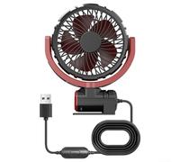 Vilgftyiet Adjustable USB Car Fan with 3 Speed Settings and 360° Rotatable Head for Cooling in Car or Office Environment, Powered by 5V USB, Features Easy-To-Clean Detachable Front Net