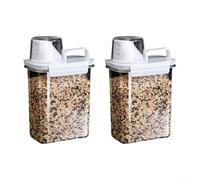Vilgftyiet Airtight Food Storage Containers with Measuring Cup & for pour Spout, Leak-Proof Kitchen Canisters for Rice, Beans, Cereal, Moisture-Proof for PET & PP Jars, 2 Pack(medium)