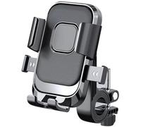 Vilgftyiet Alloy Bicycle Phone Holder with One-Second Lock Mechanism and Six-Claw Stable Bracket for All Smartphones - Black, 120x100x30mm A