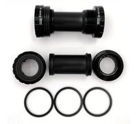 Vilgftyiet Aluminum Alloy Bicycle Bottom Bracket with Hollow Shaft & Integrated Tooth Plate, 68/73mm Threaded BB for Road Bike Black