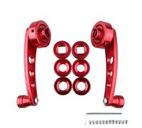 Vilgftyiet Aluminum Alloy Manual Car Window Lifter Crank Handle, Ergonomic Design, Compatible with Various Car Models, Includes 2 Handles, 6 Gaskets, 12 Nuts and Tool, Black