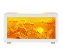 Vilgftyiet Aroma Diffuser Humidifier with Golden Mountain Sunrise Visuals, 45ml/h Mist Output, 3-Color Ambient Light, Quiet Under 36dB for Essential Oils in Bedroom Study White