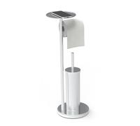 Vilgftyiet Bathroom Toilet Paper Roll Stand With Storage Shelf Metal Freestanding Tissue Holder Dispenser Anti-Rust Carbon Steel For Bathroom Living Room