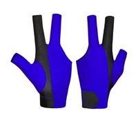 Vilgftyiet Billiards Gloves for Pool and Snooker - 3-Finger Breathable Polyester Glove with Silicone Palm Grip, Left or Right Hand, Black/Blue/Red/Gray Black Blue