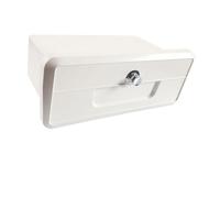 Vilgftyiet Boat Storage Compartment with Concealed Push Button Lock, Watertight ABS Glove Box for Yachts and RVs, White