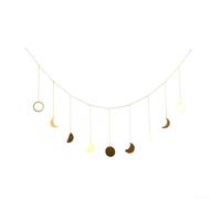 Vilgftyiet Boho Moon Phase Wall Hanging 49.61/55.51inch Moon And Star Wall Garland Gold Boho Wall Decor With Chains Moon Hang Art Room Decor Wall Hanging Ornaments(medium)