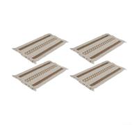 Vilgftyiet Boho Woven Placemats Set of 4 Cotton Linen Blend with Fringe Trim for Dining Table Protection and Farmhouse Kitchen Decor, 30 x 50 cm Neutral Tones