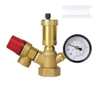 Vilgftyiet Boiler Safety Group - 6 Bar Brass Pressure Relief Valve Set | Complete Heating System Protection with Auto Air Vent & Gauge