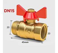 Vilgftyiet Brass Ball Valve 1/2 inch DN15 Threaded Shut-Off Valve with Red Wing Handle for Water, Oil, Non-Corrosive Gases