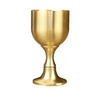 Vilgftyiet Brass Wine Glass Liquor Goblet Tumbler Cup 15ml 30ml | Crafted from solid brass with a polished gold finish, this tumbler brings for traditional style to any drink service.