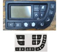 Vilgftyiet Button Repair Decal Sticker Set for Citroën C4 Grand Picasso Interior Climate Control Switches - High-Grade Vinyl, Black Overlay with White Lettering, UV-Resistant, 1-Piece