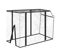 Vilgftyiet Camping Wagon Rain Cover for Garden Trolley Cart - PVC & Polyester Mesh Net Cover, Waterproof Windproof Coldproof, Fits 80-90 cm Carts (36-35.5 in), 92x73x52 cm, 570 g Rain cover