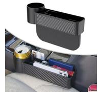 Vilgftyiet Car Seat Gap Filler Storage Box with Cup Holder Organizer - ABS Material, 260 x 75 x 168 mm, Black - for Most Cars