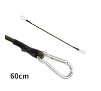 Vilgftyiet Carabiner Elastic Cord for Outdoor Use, 6mm Rubber + Aluminum Alloy Bungee Strap with Strong Metal Hooks, 30/60/90/120cm, Black