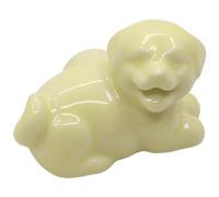 Vilgftyiet Cartoon Dog Cabinet Handle for Puppies - Ceramic & Copper Drawer Pull, 55 mm Length x 37 mm Height, Light Pink/Blue/Yellow/Green/White/Beige, 1-Pack