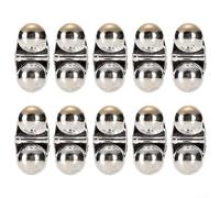 Vilgftyiet Catfish Fishing Inline Rattle Beads, 10-Pack ABS Terminal Tackle with 2mm ID Hole for Loud Attraction Sound, Compatible with Catfish, Stripers & Other Species(Silver)