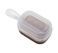 Vilgftyiet Compact 2-Way Japanese Grater with Saucer, Lightweight Aluminum Daikon Wasabi Grinder for Home Kitchen, 12x5x3cm Grey Tool Made in Japan