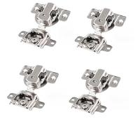 Vilgftyiet Concealed Cabinet Hinge with 3D Adjustment and Soft Close Damping, Inward Opening Buffer Hinge for Modern Kitchens, Silver Finish Cold Rolled Steel (four)