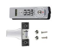 Vilgftyiet Customs Combination Lock for Luggage, Toolboxes & Backpacks - ABS Body, Scratch-Resistant Frosted Finish, Resettable 3-Digit Code, 84 x 23 x 23 mm, Black/Silver