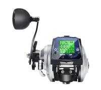 Vilgftyiet Deep Sea Digital Baitcasting Fishing Reel with Real-Time Temperature Display, 6.3:1 Gear Ratio, 16 kg Drag, Magnetic Brake System, Brass Gears, for Saltwater Fishing left hand