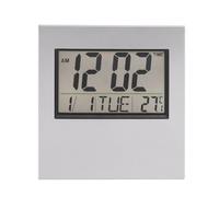 Vilgftyiet Digital Calendar Clock with Thermometer and Large LCD Screen, Electronic Perpetual Calendar Table Clock for Home Office Bedroom Use, White