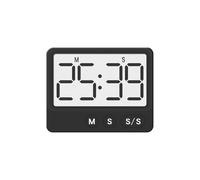 Vilgftyiet Digital Kitchen Timer with Large LCD Display and Magnetic Back for Cooking, Sports, Homework - Countdown and Count-Up Mode 1 Second to 99 Minutes 59 Seconds - Black