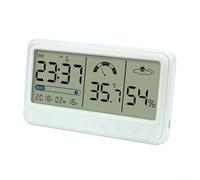 Vilgftyiet Digital Temperature & Humidity Monitor with Clock | High-Precision LCD Display for Home, Nursery & Office