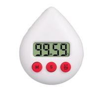 Vilgftyiet Digital Timer for Kitchen and Bathroom, Waterproof Countdown Timer with Memory Function, Magnetic & Hanging Design, 8 x 6.5 x 2.5 cm, Compatible with Suction Cup or Hook Mounting, White