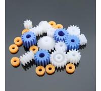 Vilgftyiet DIY Robot Kit Gears Set 26Pcs Plastic Spindle Collection - Compatible with DC Motor Axles for Science Kit Engineering Projects