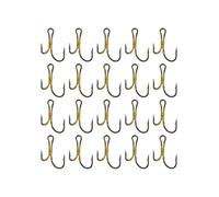 Vilgftyiet Double Fishing Hook Set - 20pcs High Carbon Steel Golden Barbed Hooks for Zander, Perch & Pike, Pack of Heavy-Duty Fishhooks 6#