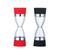 Vilgftyiet Dual-End Pepper & Salt Grinder | Stainless Steel Manual Mill with Adjustable Coarseness - Ergonomic Hourglass Design for Home Kitchen & Professional Cooking