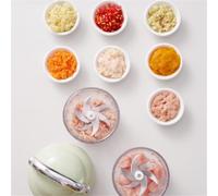 Vilgftyiet Electric Garlic Chopper 350ML Rechargeable Veggie Grinder with USB Charging for Chili Fruit and Meat, Detachable Blades, Green Green