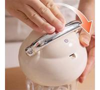 Vilgftyiet Electric Garlic Chopper 350ML Rechargeable Veggie Grinder with USB Charging for Chili Fruit and Meat, Detachable Blades, Green Beige