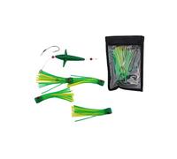 Vilgftyiet Feather Rig Trolling Lure for Big Game Fishing - Squid Daisy Chain Bait Set, 150mm Length, 210g, Saltwater & Deepwater Compatible, Includes Metal-Plastic Jig with 71x26mm Hooks