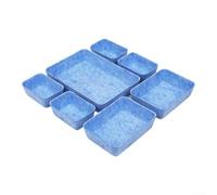 Vilgftyiet Felt Drawer Organizer Set, 7-Piece Storage Boxes in 3 Sizes for Kitchen, Office & Home, for premium Non-Slip Dividers for Utensils, Makeup & Supplies(Blue)