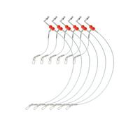 Vilgftyiet Fishing Leaders with Snap Swivels - 6-Pack Saltwater Rig for Lures, Bait or Hooks, 90lb Main Leader & 55lb Power Handle, Nylon + Metal, 68cm x 14cm 1 blue head