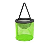 Vilgftyiet Floating Fishing Basket for Bait Fish Storage - Foldable Nylon Fish Keep Net with Buoyant Foam Ring, 40 x 34 x 42 cm, Orange/Black & Black/Green 35cm in diameter
