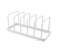 Vilgftyiet For Kitchen Pot and Pan Rack with Chopping Board Organizer Stand Holder, Steel Construction for Organized For Kitchen Cabinets (White)